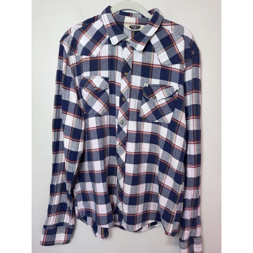 Salt Valley Western Men's Shirt Button Down Sz XL Fits Like M/L